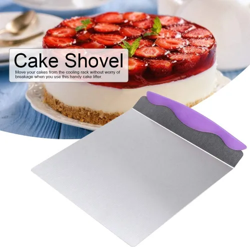 Miniatura 3 de Bandeja de transferencia de pizza de acero inoxidable para repostería, herramienta para hornear, placa móvil, pala elevadora de pasteles