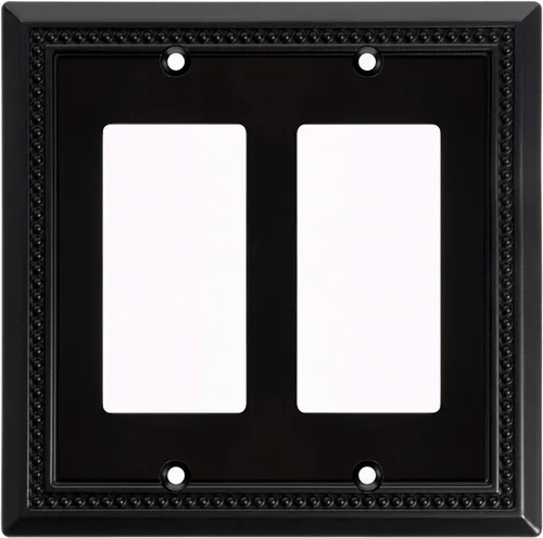 Miniatura 31 de Henne Bery Sunken Pearls - Placa de interruptor/placa de pared y cubierta de salida (decorador individual, 2 unidades, negro mate)