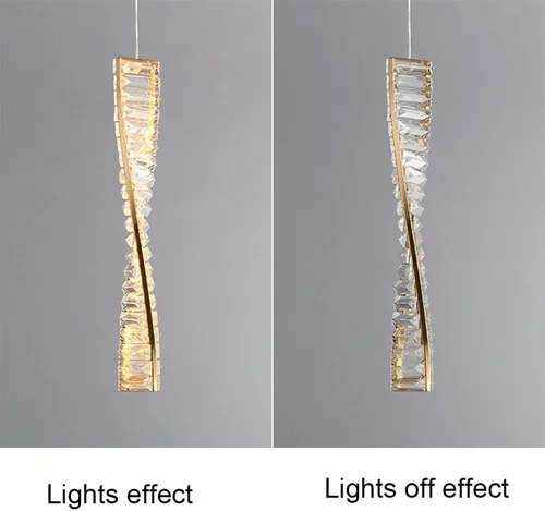Miniatura 2 de Lámpara colgante de atenuación de tres colores LED de 20 W, lámpara colgante moderna de cristal con acabado de metal, lámpara LED de cúpula de cable