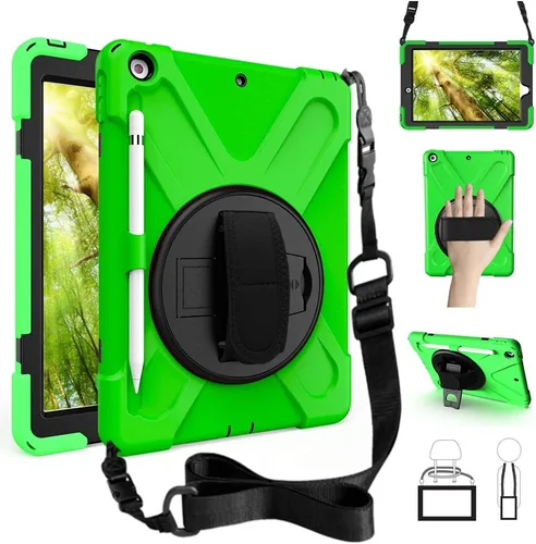Miniatura 10 de ZenRich Funda a prueba de golpes para iPad de 9ª/8ª/7ª generación de 10.2 pulgadas 2021/2020/2019, Funda resistente de servicio pesado con soporte