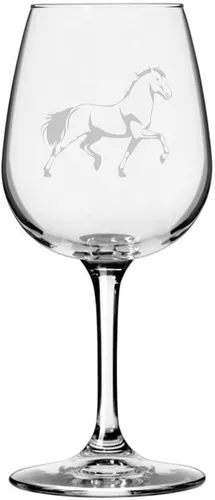 Miniatura 83 de Morgan Body Horse - Copa de vino grabada multiusos (12.75 onzas)