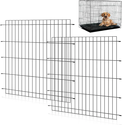 Tandefio Paquete de 2 paneles divisores de jaulas para perros de 48 pulgadas, divisor ajustable de metal para perreras para perros grandes, medianos
