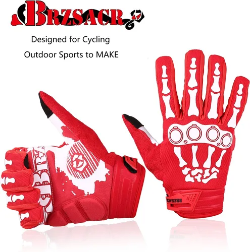 Miniatura 9 de Guantes de ciclismo de esqueleto de hueso para motocicleta guantes de bicicleta acolchados de montaña para hombres y mujeres resistencia al aire