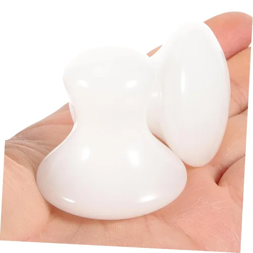 Miniatura 6 de Uonlytech Gua Sha Tools Health Jade Stones Hongos raspado herramienta de masaje para spa en casa, 2 piezas, color blanco