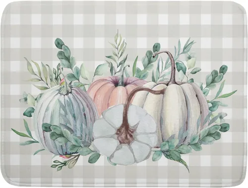 Miniatura 95 de Tapete de Secado de Platos de Florero de Girasoles Otoñales para Encimera de Cocina, Tapete de Secado de Hojas de Arce y Calabaza Otoñal de 16 x 18