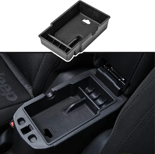 Miniatura 2 de EDBETOS Organizador de bandeja de consola central compatible con accesorios Jeep Renegade 2015-2019 2020 2021 2022 2023, caja de guantes de Negro