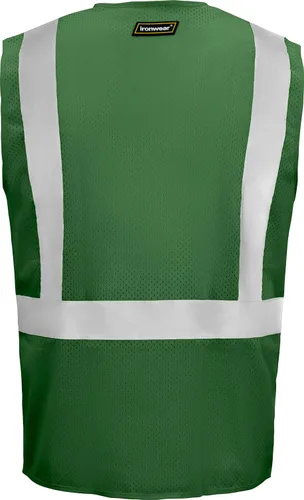 Miniatura 2 de Ironwear 1284 Class 2 Polyester Safety Vest w/Zipper & Radio Clips