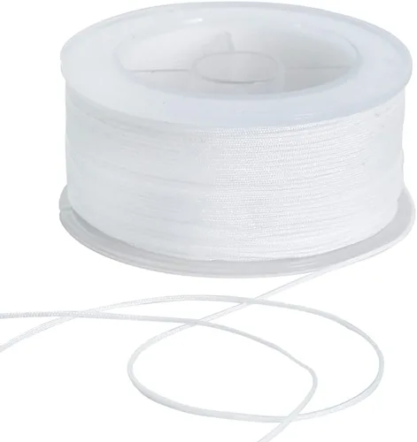 Miniatura 10 de TONIFUL 0.8mm x 70 yardas de cordón de nylon rojo satinado para hacer pulseras Joyería Cordón de macramé cola de ratón Cordón de collar a granel