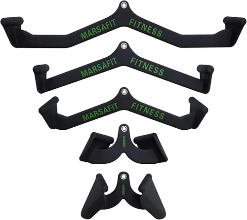 Miniatura 14 de MARSAFIT Gimnasio en casa, fitness, remo, barra en T, polea en V, accesorio para máquina de cable, barra de bíceps Curl Tricep LAT Pulldown Bar Back