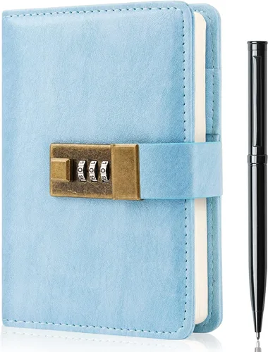 Miniatura 15 de WEMATE Diario con Cerradura, Diario con Cerradura, Cuaderno de Contraseña, Bolígrafo y Caja de Regalo - Perfecto para Hombres y Mujeres - 4.3X Negro