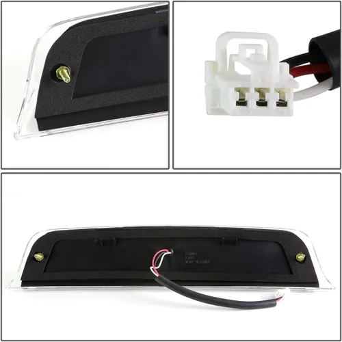Miniatura 4 de DNA MOTORING Tercera luz LED de freno con lente ahumada de carcasa negra, lámpara de freno de montaje alto de tercera cola, compatible con Nissan