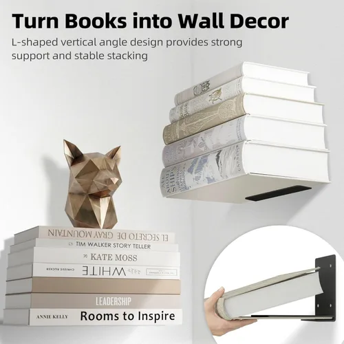 Miniatura 7 de STORAGE MANIAC Estantes flotantes para colgar en la pared, estantes flotantes invisibles de acero resistente, estantes colgantes para dormitorio