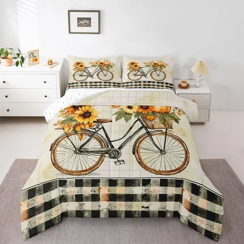Miniatura 35 de Juego de edredón de calabaza de otoño tamaño individual para niños y niñas, juego de ropa de cama para niños, mujeres y hombres, ultra suave