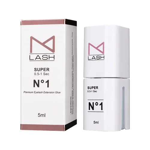 Miniatura 6 de M LASH - Pegamento adhesivo para pestañas súper número 1, fijación fuerte, 0.5-1s seco - Retención: 7-8 semanas - Suministros de extensiones