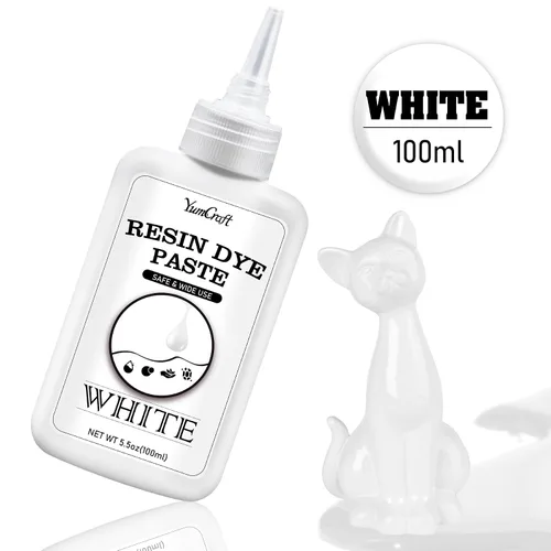 Miniatura 2 de Pasta de pigmento de resina epoxi blanca – Pasta de tinte de resina negra concentrada de 4.5 onzas para arte de bricolaje, joyería UV, mesa de río