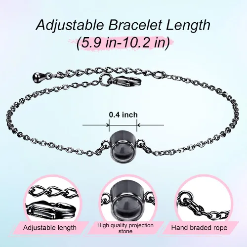 Miniatura 4 de Pulsera personalizada con imagen en el interior, pulseras de proyección con fotos, regalos de aniversario para mujeres, pareja, novia, novio