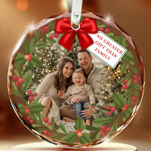 Miniatura 42 de Adorno de cristal con foto personalizada 2026 – Adorno de Navidad familiar personalizado, nombre personalizado, foto, fecha, recuerdo del día