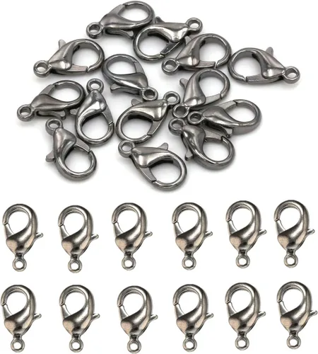 Miniatura 11 de MSCFTFB 300 piezas de mini cierres de langosta de metal, ganchos de sujeción para pulseras, collares, gargantillas, joyería, hallazgos, Mixto