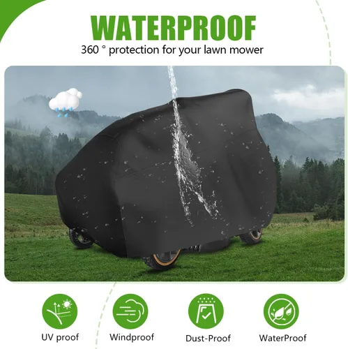 Miniatura 5 de KISEER Cubierta para Cortacésped de Exterior Impermeable Resistente Poliéster Oxford 420D Protección UV Cubierta para Tractor de Césped Se Adapta a