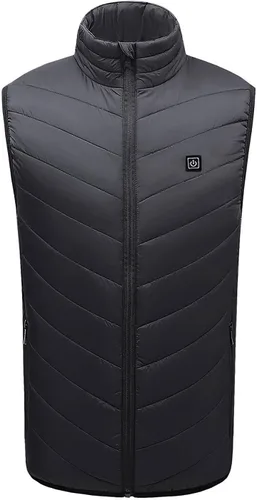 Miniatura 4 de DOLKFU Chaleco térmico eléctrico recargable por USB, cuello alto, zona calefactora, chaqueta acolchada para invierno