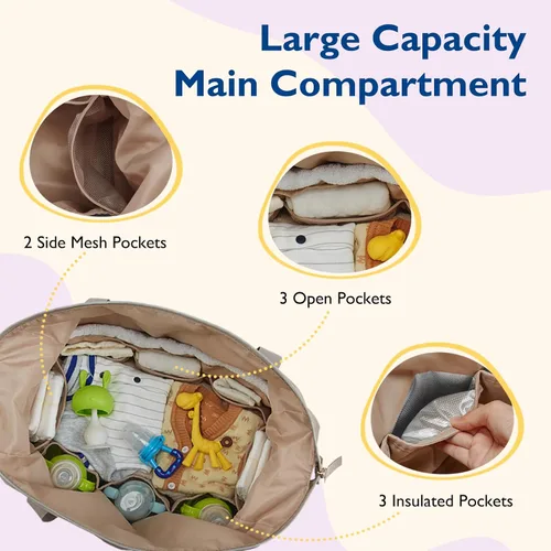 Miniatura 3 de mommore - Bolso para pañales, bolsos de gran capacidad para viajes, bolso para hospital para parto, bolso para bebé con estuche para chupete