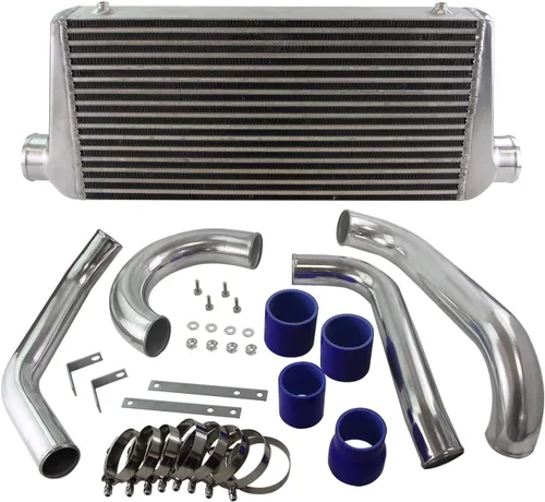 Miniatura 12 de Kit de tubos intercooler para Toyota Supra MK4 2JZ-GTE JZA80 2JZGTE Motor Twin Turbo 3.0L MKIV 1993-1998 (tubo plateado-negro)