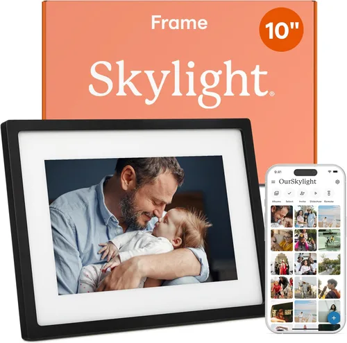Skylight Marco – Marco de fotos digital WiFi de soporte al cliente, pantalla táctil marco de fotos digital con fácil instalación, regalos de fotos