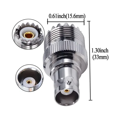 Miniatura 4 de TUOLNK Adaptador coaxial RF BNC a UHF PL259 SO239 a conector de toma BNC hembra para cable de extensión 2 piezas