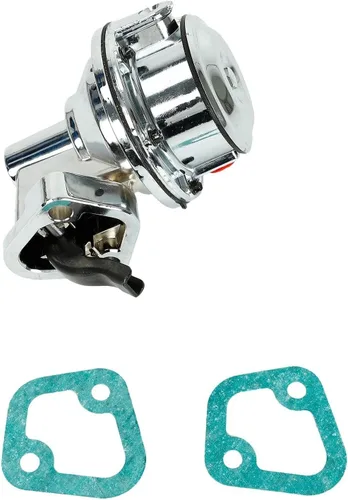 Miniatura 3 de Bomba de combustible mecánica cromada con accesorios compatibles para SBC Chevy 265 283 305 307 327 350 400 409