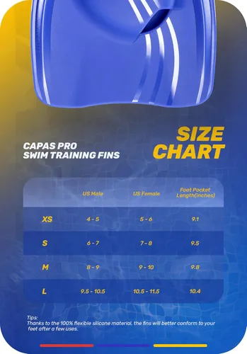 Miniatura 2 de CAPAS Aletas de Entrenamiento de Natación Pro con Bolsa de Malla, Aletas de Natación Profesionales Cortas de Silicona, Aletas de Talón Abierto