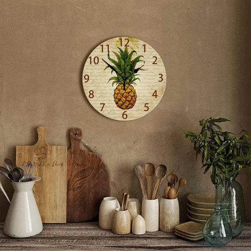 Miniatura 3 de Reloj de pared de madera de 10 pulgadas, reloj de pared duradero con pilas, estilo rural, reloj de madera para colgar en la pared, para estudio