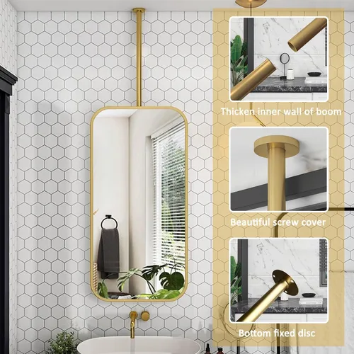 Miniatura 4 de Espejo rectangular cuadrado montado en el techo, moderno espejo de maquillaje de baño, transparente y práctico para dormitorio, sala de estar