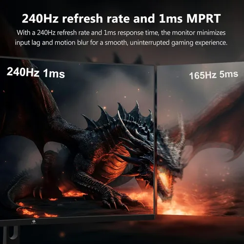 Miniatura 2 de Monitor de juegos de 24.5" 240Hz, Z-Edge UG25F FHD 1920x1080 Monitor de computadora, 1ms LED sin marco, Relación de contraste 5000:1