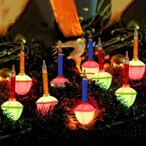 SUNSGNE Luces de burbujas de Navidad, luces de burbujas vintage de 8.8 pies con 10 bombillas de burbujas multicolor (1 de repuesto) para iluminación