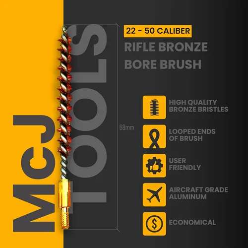 Miniatura 4 de McJ Tools Cepillos de Ánima de Bronce - Cepillos de Ánima de Calidad Premium para Limpieza y Mantenimiento de Pistolas y Rifles