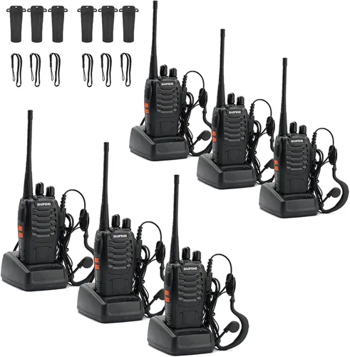 Miniatura 10 de BAOFENG BF-888S Walkie Talkies para adultos de largo alcance profesional de mano de 16 canales de radio bidireccional con auriculares, batería