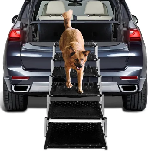 Miniatura 11 de Escaleras para perros para automóvil: rampas plegables para perros grandes con superficie antideslizante, escalones portátiles para perros