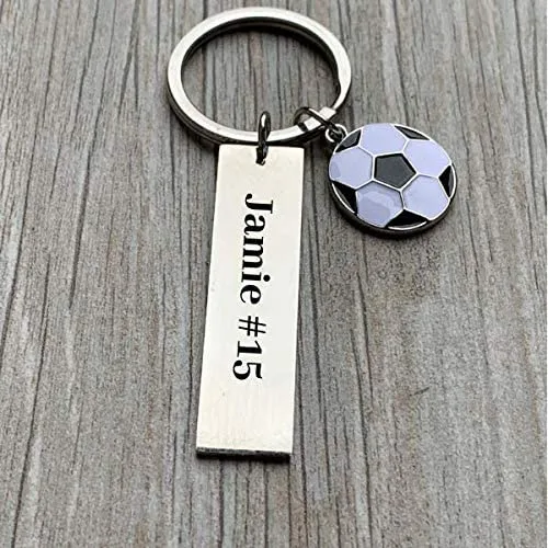 Miniatura 7 de Personalized Engraved Soccer Keychain, Custom Unisex Stainless Steel Soccer Gift, Soccer Jewelry, Gift for Boy and Girl Soccer Players