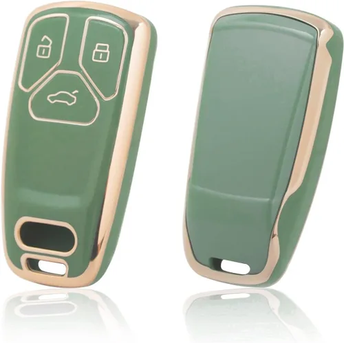 Miniatura 18 de Xotic Tech - Funda protectora de TPU con 3 botones de protección completa para llave sin llave, control remoto, con llavero compatible con Audi A3