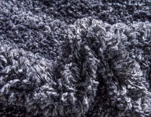 Miniatura 5 de Unique Loom Davos Shag Collection - Alfombra de área, color liso (4 pies 1 pulgada x 6 pies 1 pulgada, rectangular, color pimienta)