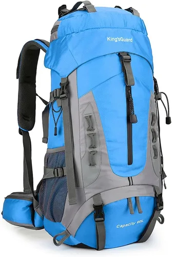 King'sGuard Mochila de senderismo de 60 L para hombres y mujeres, mochila ligera para acampar y senderismo con cubierta para la lluvia, mochila de