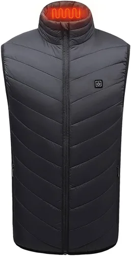 Miniatura 3 de DOLKFU Chaleco térmico eléctrico recargable por USB, cuello alto, zona calefactora, chaqueta acolchada para invierno