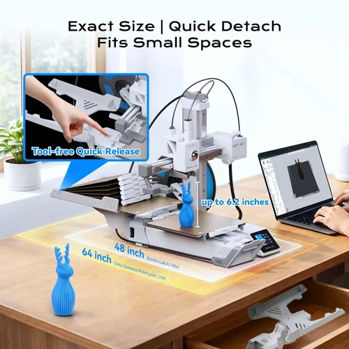 Miniatura 5 de Chitu Systems PlateCycler C1M para Bambu Lab A1 Mini, Cambiador Automático de Placa de Construcción, Incluye 4 Placas PEI Texturizadas con Gancho