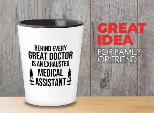 Vaso de chupito de anatomía médica 1.5 oz - Asistente agotado - Médico Enfermera Terapeuta Farmacéutico Trabajador del Hospital Audiólogo Anatómico