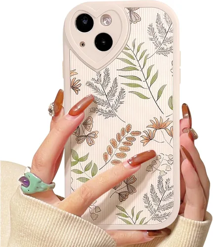 Miniatura 42 de Lovmooful Funda compatible con iPhone 13, diseño floral con lente de amor, protector de parachoques para niñas y mujeres, TPU suave a prueba