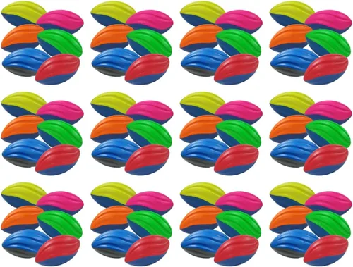 Macro Giant (72 piezas) 7.5 pulgadas PU Foam Spiral Football, paquete de 6 unidades, 12 unidades, multicolor, al por mayor, práctica de