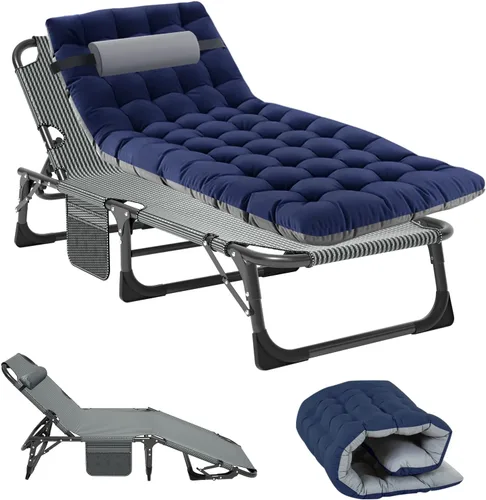 Miniatura 11 de NAIZEA Sillas plegables portátiles, cuna reclinable, perfectas para piscina, playa, patio, camping