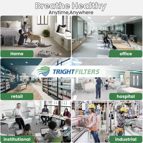 Miniatura 6 de TRIGHTFILTERS - 6 filtros de aire de 10x10x1, filtros plisados MERV 8 duraderos para hogar HVAC AC, filtros de aire acondicionado compactos