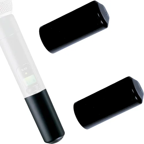 Cubierta de micrófono brillante para batería Shure SLX2-SM58 Beta58, 2 piezas | Compatible Wiress Mic SLX2/Beta58 SM58 PG58 Beta87C Tapa de batería