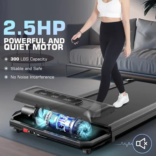 Miniatura 3 de Cinta de Caminar Portátil con Capacidad de 300 Libras, Cintas de Correr Portátiles para Casa y Oficina, Cinta de Correr Bajo el Escritorio